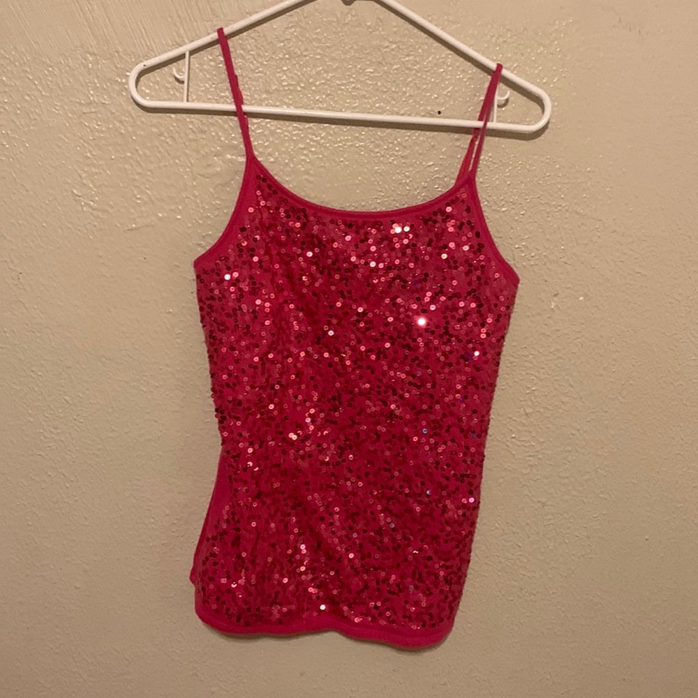 Pink Sequins Tank Top